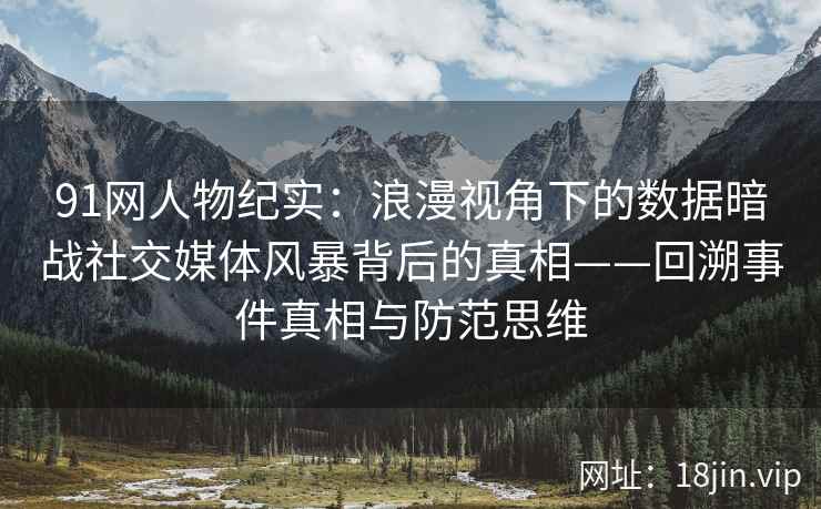 91网人物纪实：浪漫视角下的数据暗战社交媒体风暴背后的真相——回溯事件真相与防范思维