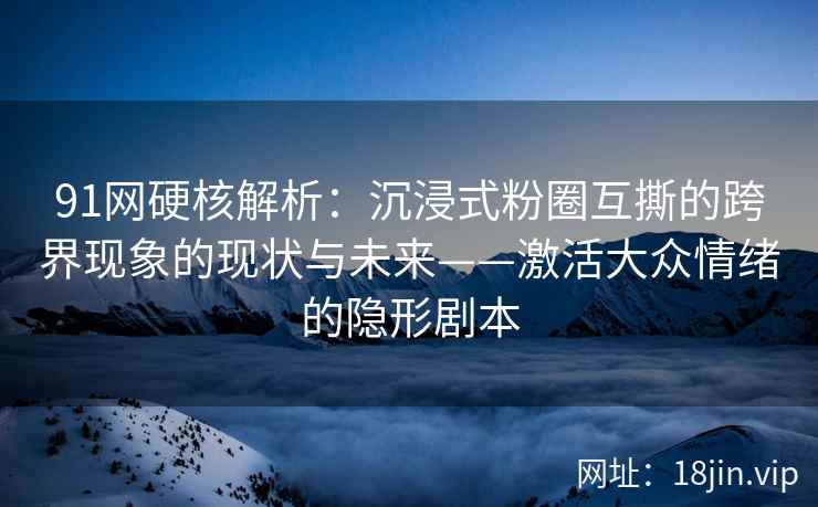 91网硬核解析：沉浸式粉圈互撕的跨界现象的现状与未来——激活大众情绪的隐形剧本