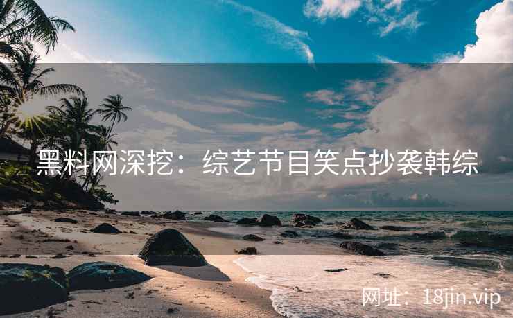 黑料网深挖：综艺节目笑点抄袭韩综