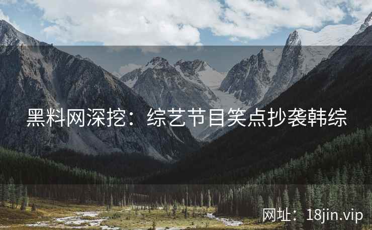 黑料网深挖：综艺节目笑点抄袭韩综
