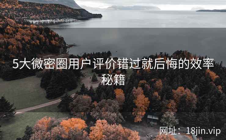 5大微密圈用户评价错过就后悔的效率秘籍