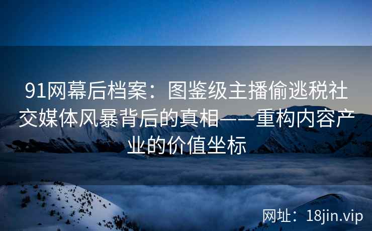 91网幕后档案：图鉴级主播偷逃税社交媒体风暴背后的真相——重构内容产业的价值坐标