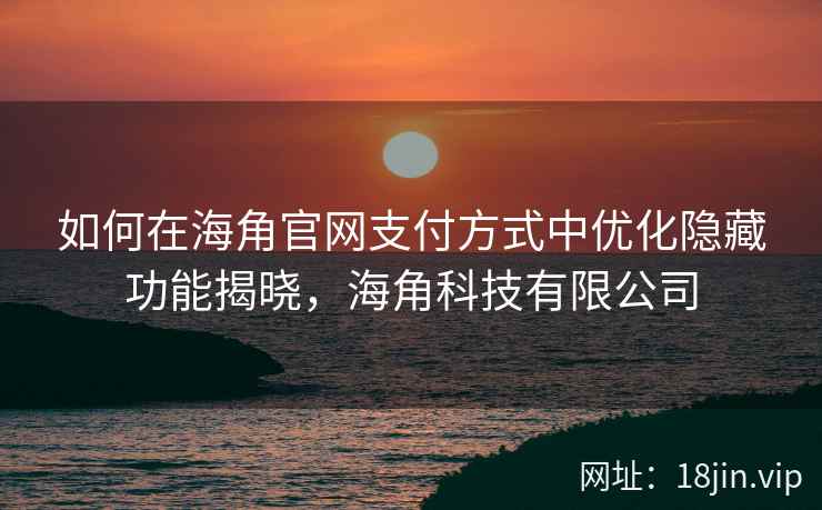 如何在海角官网支付方式中优化隐藏功能揭晓，海角科技有限公司
