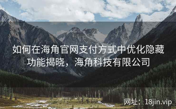 如何在海角官网支付方式中优化隐藏功能揭晓，海角科技有限公司