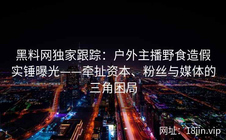 黑料网独家跟踪：户外主播野食造假实锤曝光——牵扯资本、粉丝与媒体的三角困局
