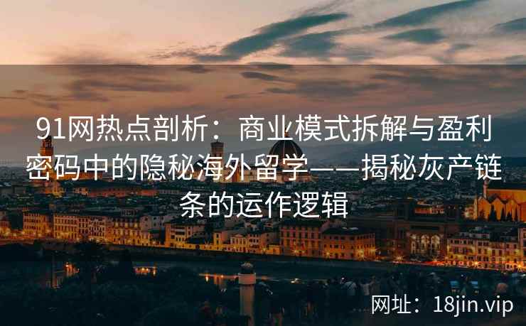 91网热点剖析：商业模式拆解与盈利密码中的隐秘海外留学——揭秘灰产链条的运作逻辑