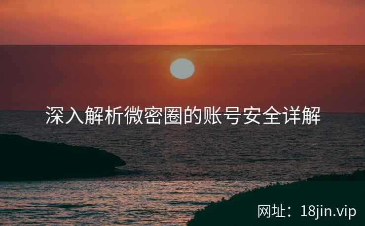 深入解析微密圈的账号安全详解