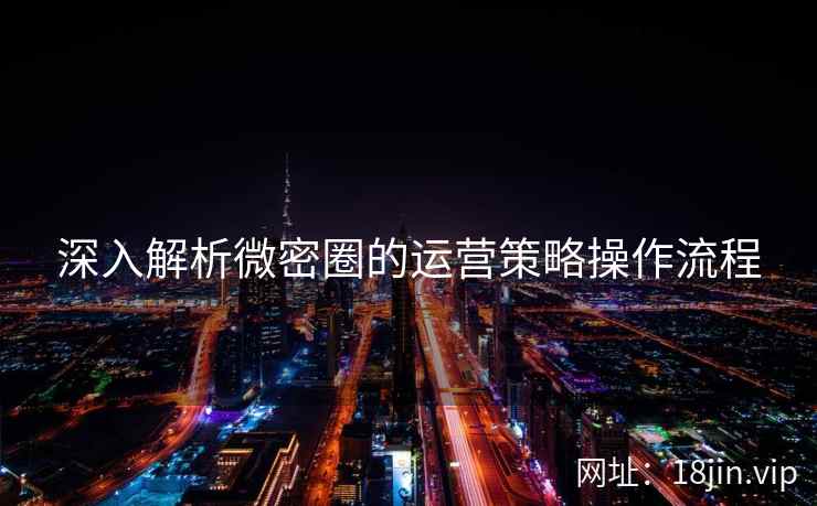 深入解析微密圈的运营策略操作流程